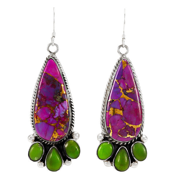 Purple Turquoise Earrings Sterling Silver E1389-C98