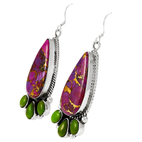 Purple Turquoise Earrings Sterling Silver E1389-C98