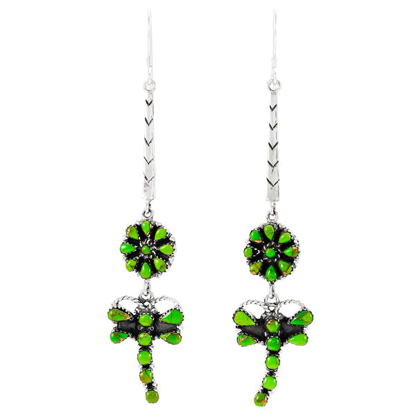 Green Turquoise Earrings Sterling Silver E1395-C76