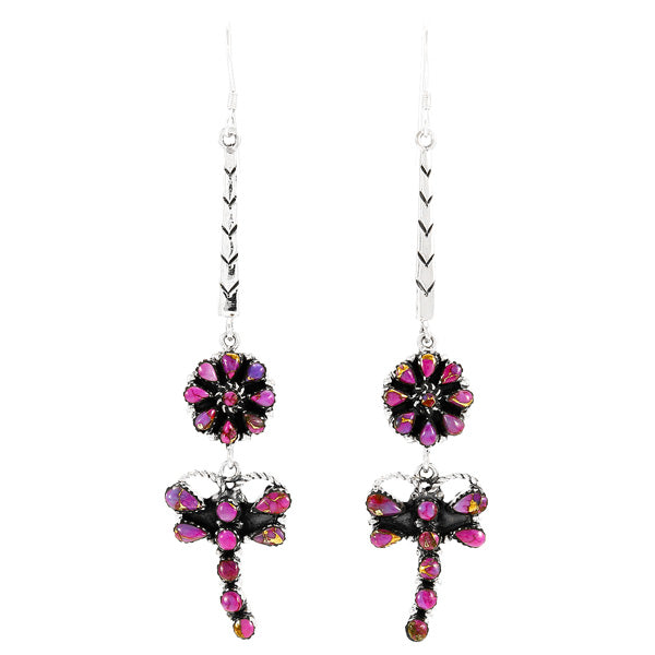 Purple Turquoise Earrings Sterling Silver E1395-C77