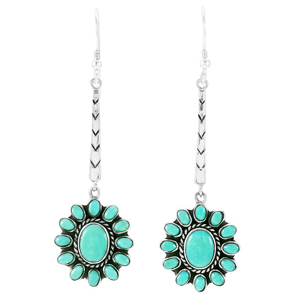 Turquoise Earrings Sterling Silver E1396-C75
