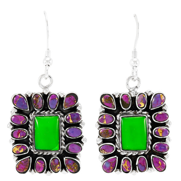 Purple Turquoise Earrings Sterling Silver E1397-C98