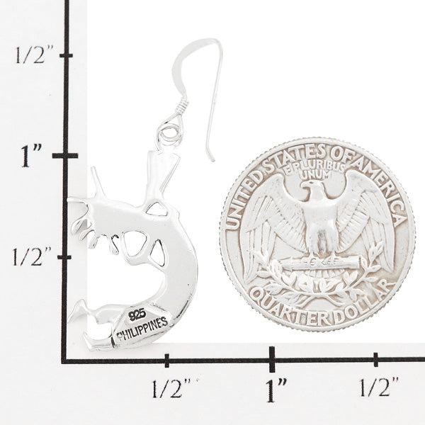 Kokopelli Multicolor Earrings Sterling Silver E1398-C01