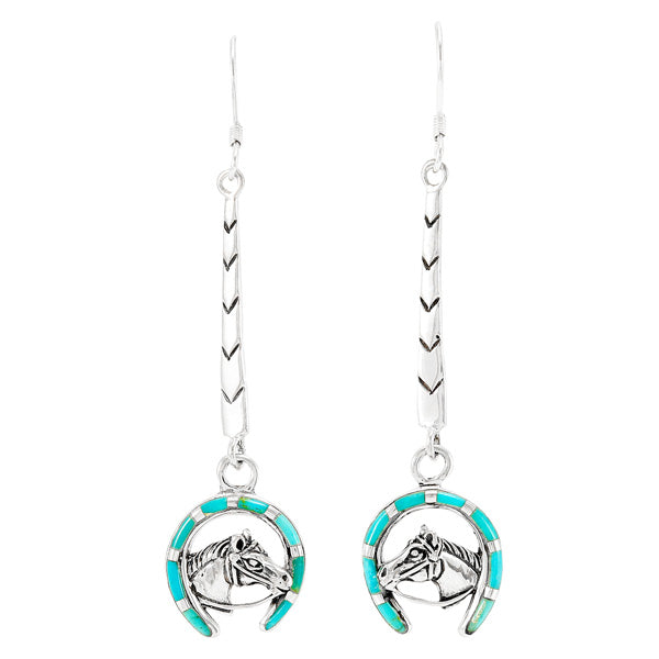 Horse Turquoise Earrings Sterling Silver E1400-C05