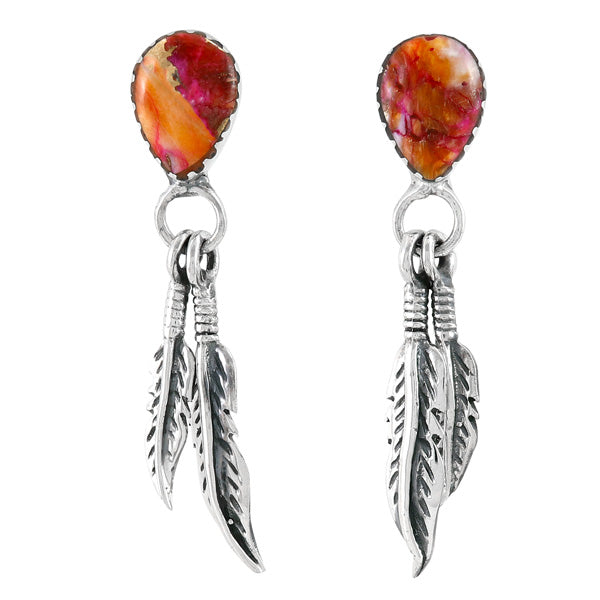 Feather Plum Spiny Earrings Sterling Silver E1404-C92