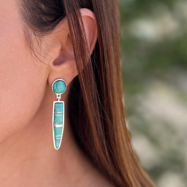 Turquoise Earrings Sterling Silver E1412-C05