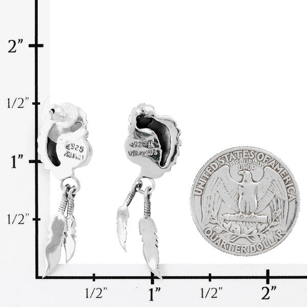 Coral Feather Earrings Sterling Silver E1413-C74