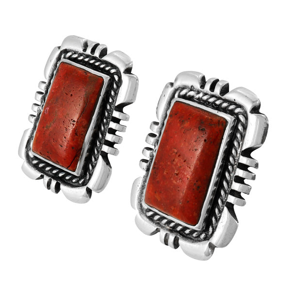 Coral Earrings Sterling Silver E1415-C74