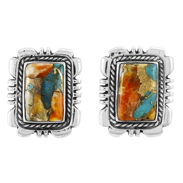 Spiny Turquoise Earrings Sterling Silver E1415-C89