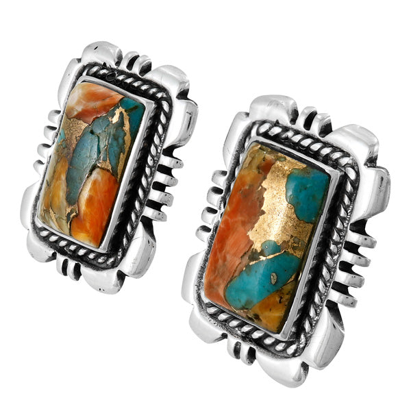 Spiny Turquoise Earrings Sterling Silver E1415-C89