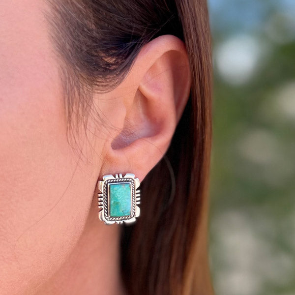 Turquoise Earrings Sterling Silver E1415-C75