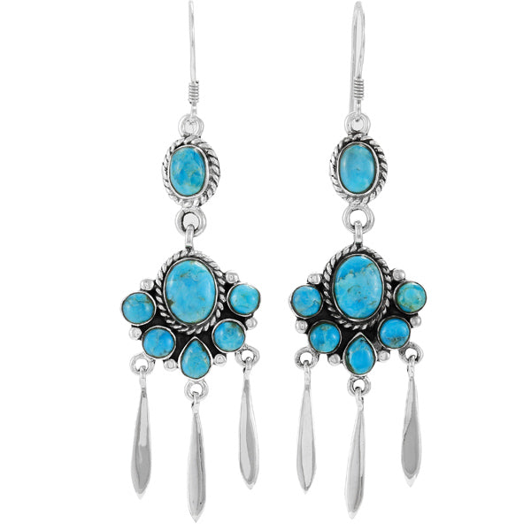 Turquoise Earrings Sterling Silver E1430-C75