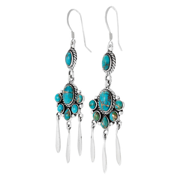 Matrix Turquoise Earrings Sterling Silver E1430-C84