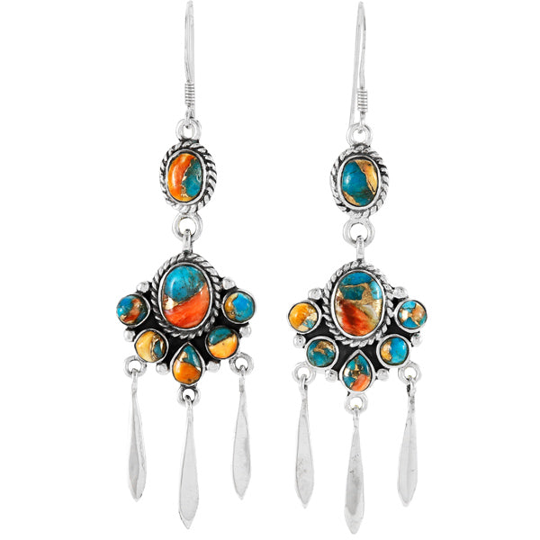 Spiny Turquoise Earrings Sterling Silver E1430-C89