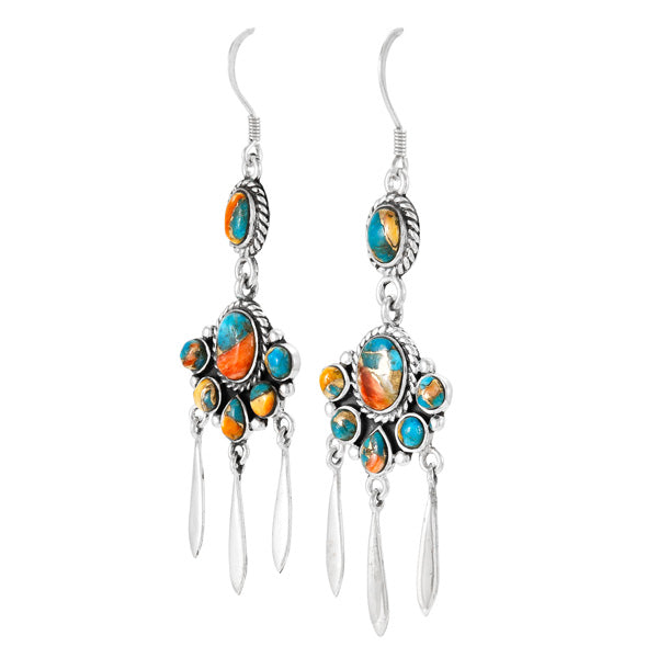 Spiny Turquoise Earrings Sterling Silver E1430-C89