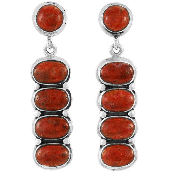 Coral Earrings Sterling Silver E1431-C74
