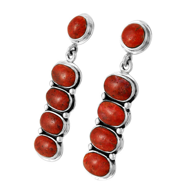 Coral Earrings Sterling Silver E1431-C74
