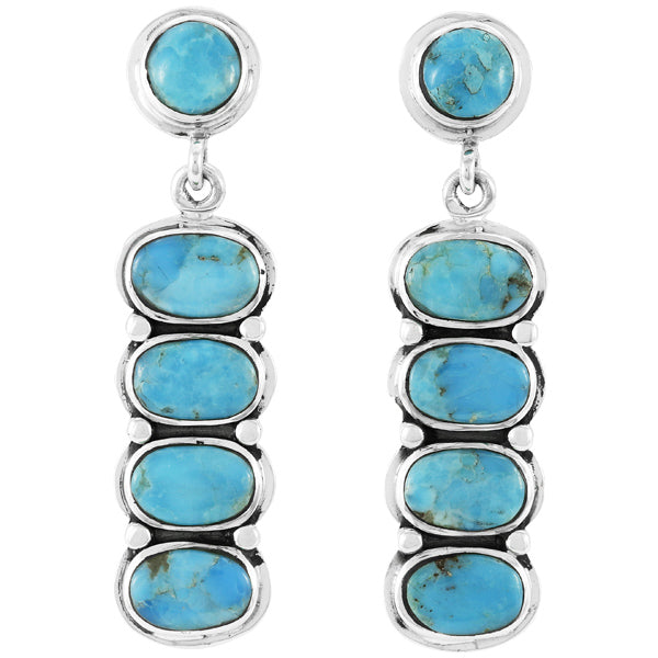 Turquoise Earrings Sterling Silver E1431-C75