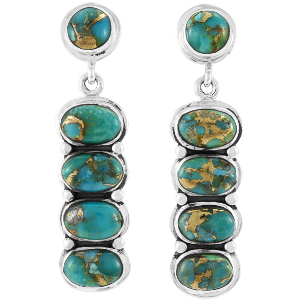 Matrix Turquoise Earrings Sterling Silver E1431-C84