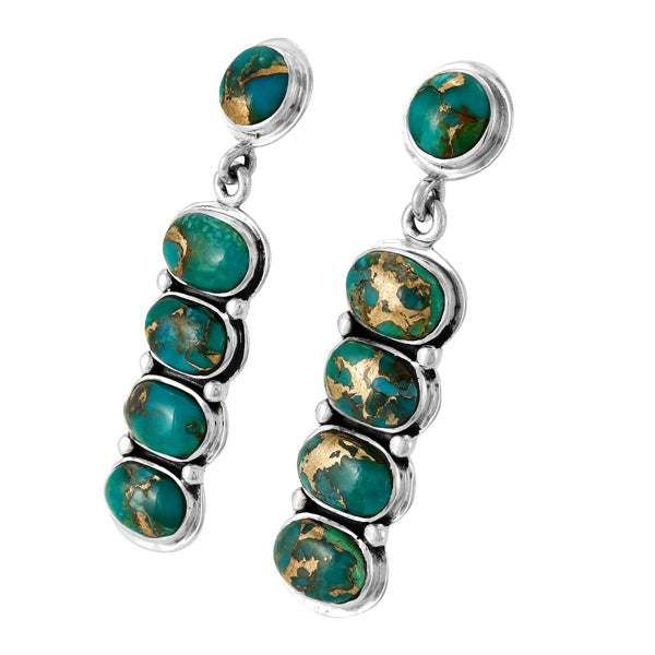 Matrix Turquoise Earrings Sterling Silver E1431-C84