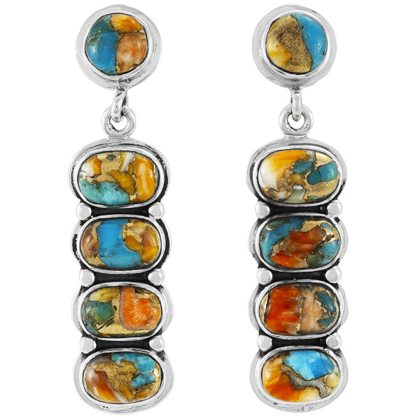 Spiny Turquoise Earrings Sterling Silver Turquoise E1431-C89