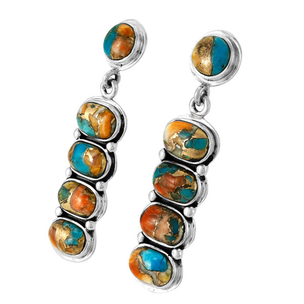 Spiny Turquoise Earrings Sterling Silver Turquoise E1431-C89