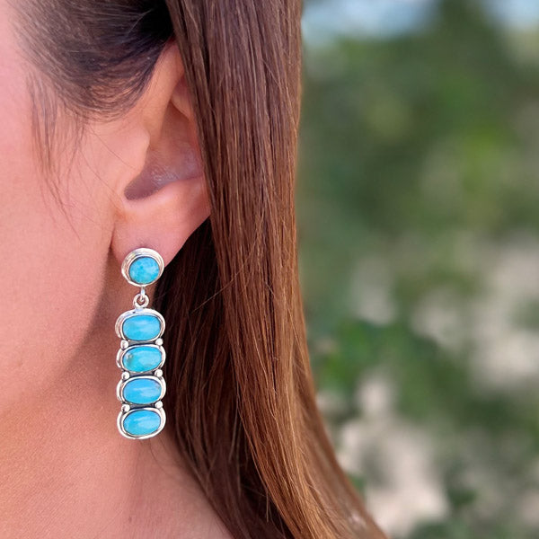 Turquoise Earrings Sterling Silver E1431-C75
