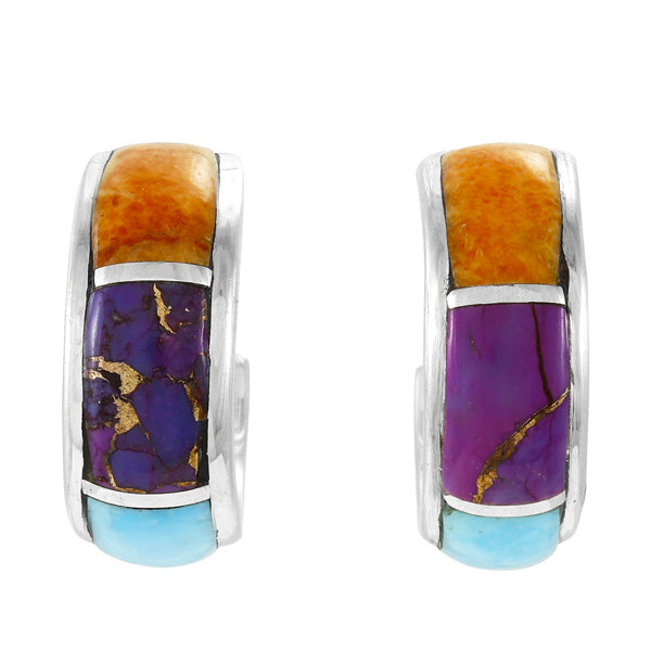 Multicolor Hoop Earrings Sterling Silver E1432-C00