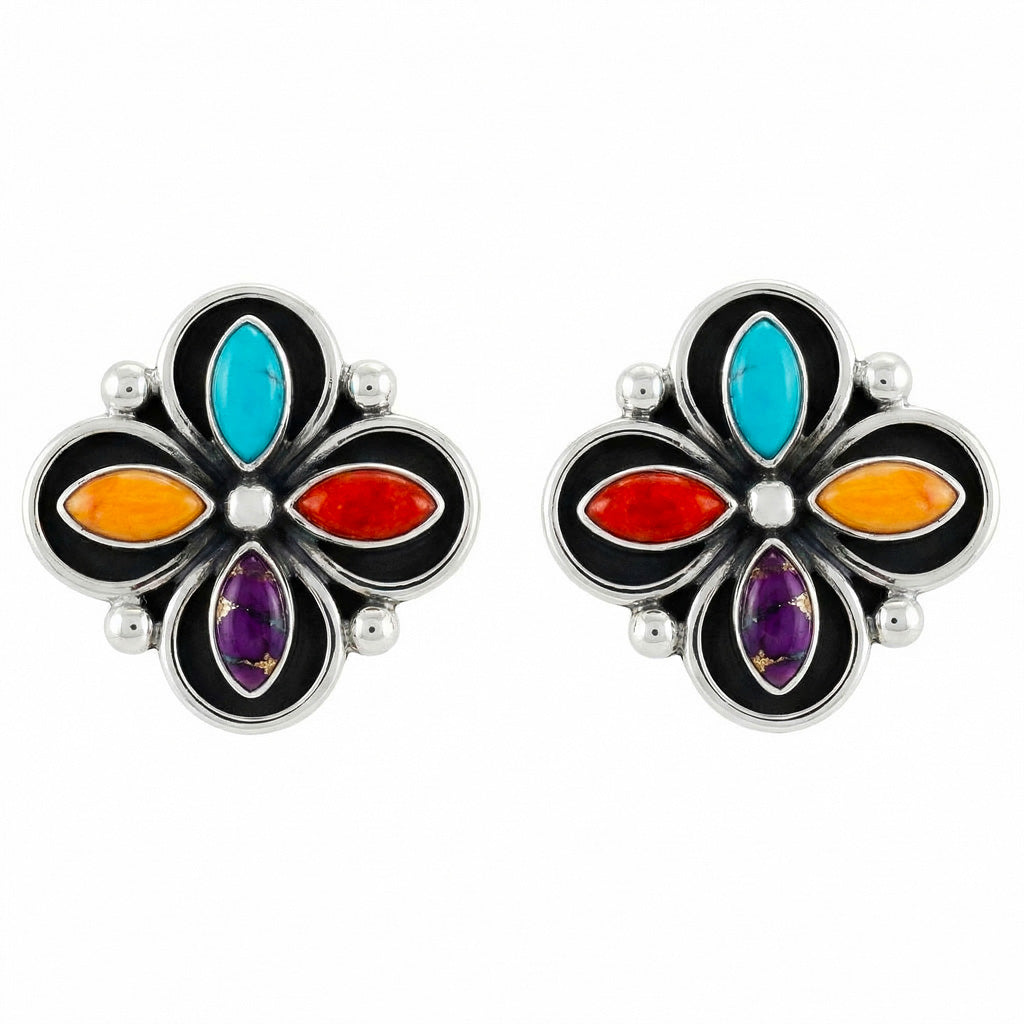 Multicolor Earrings Sterling Silver E1433-C71
