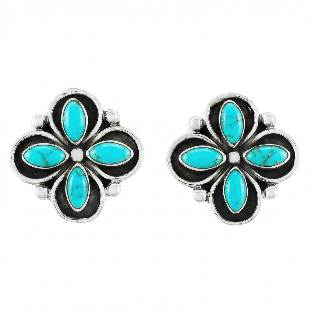 Turquoise Earrings Sterling Silver E1433-C75