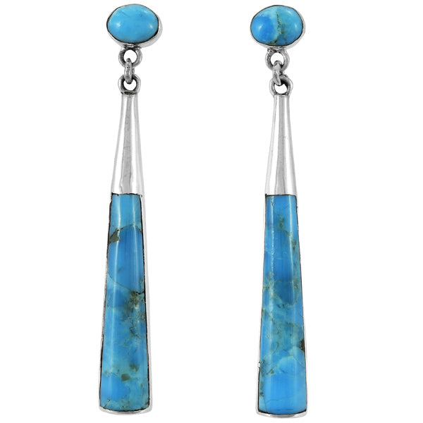 Turquoise Earrings Sterling Silver E1436-C05