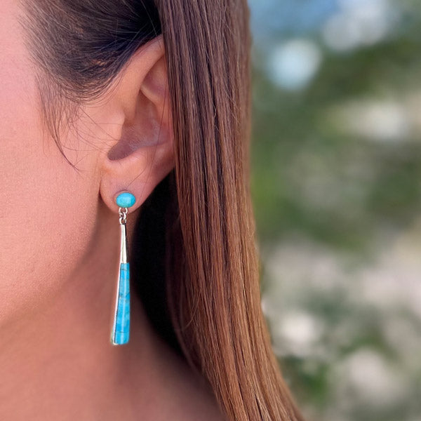 Turquoise Earrings Sterling Silver E1436-C05