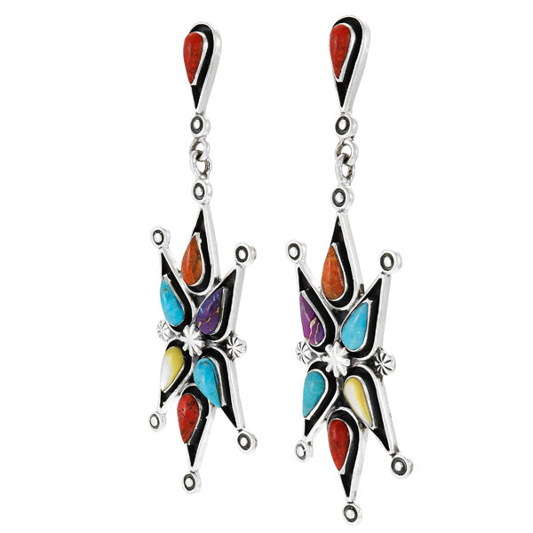 Multicolor Earrings Sterling Silver E1437-LG-C71 (Larger version)