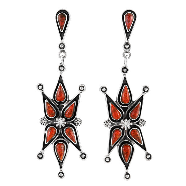 Coral Earrings Sterling Silver E1437-LG-C74 (Larger version)