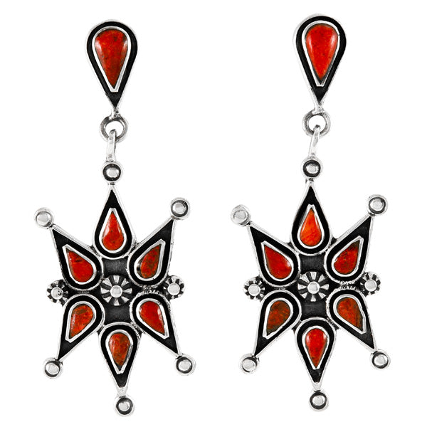 Coral Earrings Sterling Silver E1437-SM-C74