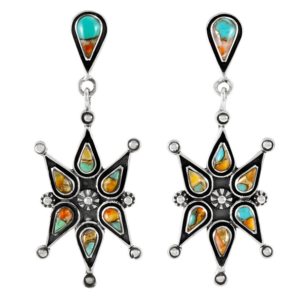 Spiny Turquoise Earrings Sterling Silver E1437-SM-C89