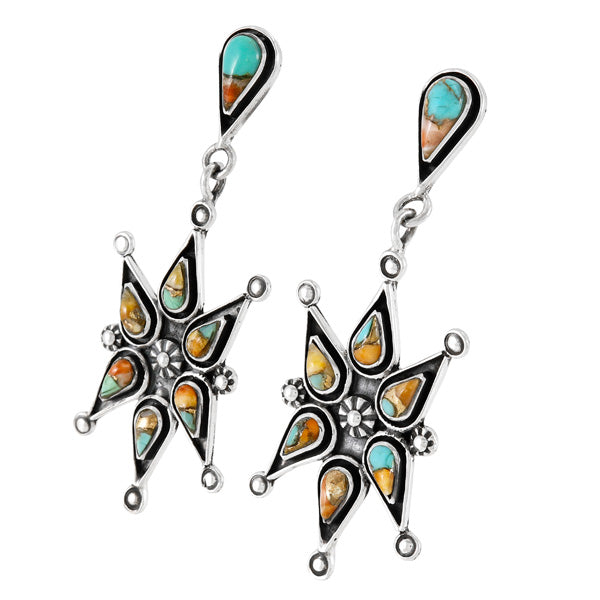 Spiny Turquoise Earrings Sterling Silver E1437-SM-C89