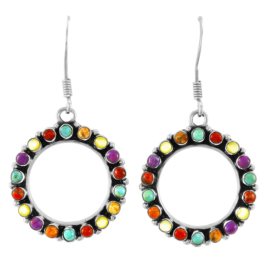 Multicolor Earrings Sterling Silver E1438-C71