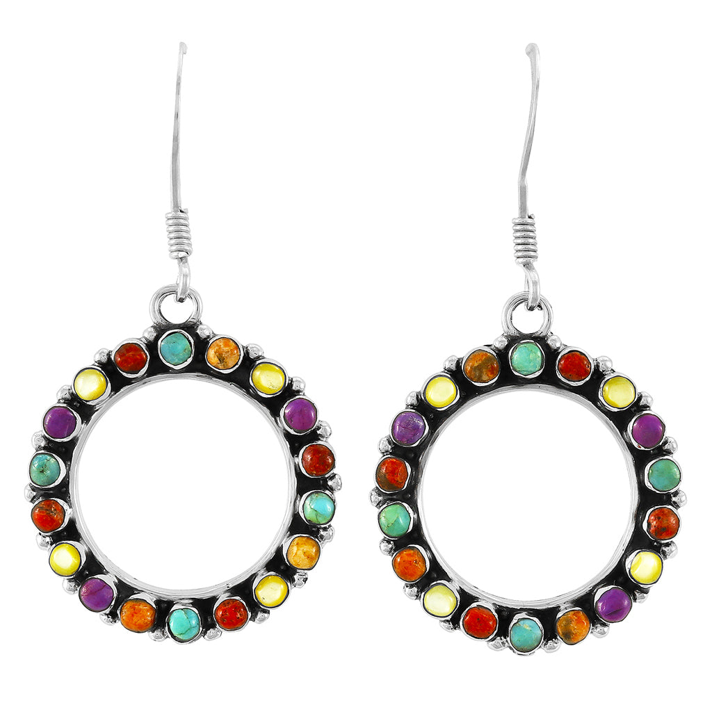 Multicolor Earrings Sterling Silver E1438-C71