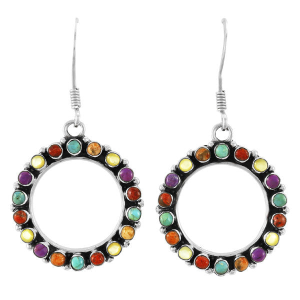 Multicolor Earrings Sterling Silver E1438-C71