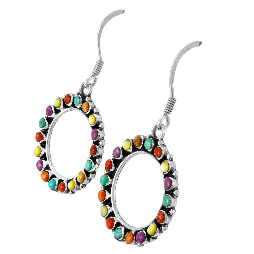 Multicolor Earrings Sterling Silver E1438-C71