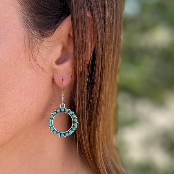 Turquoise Earrings Sterling Silver E1438-C75