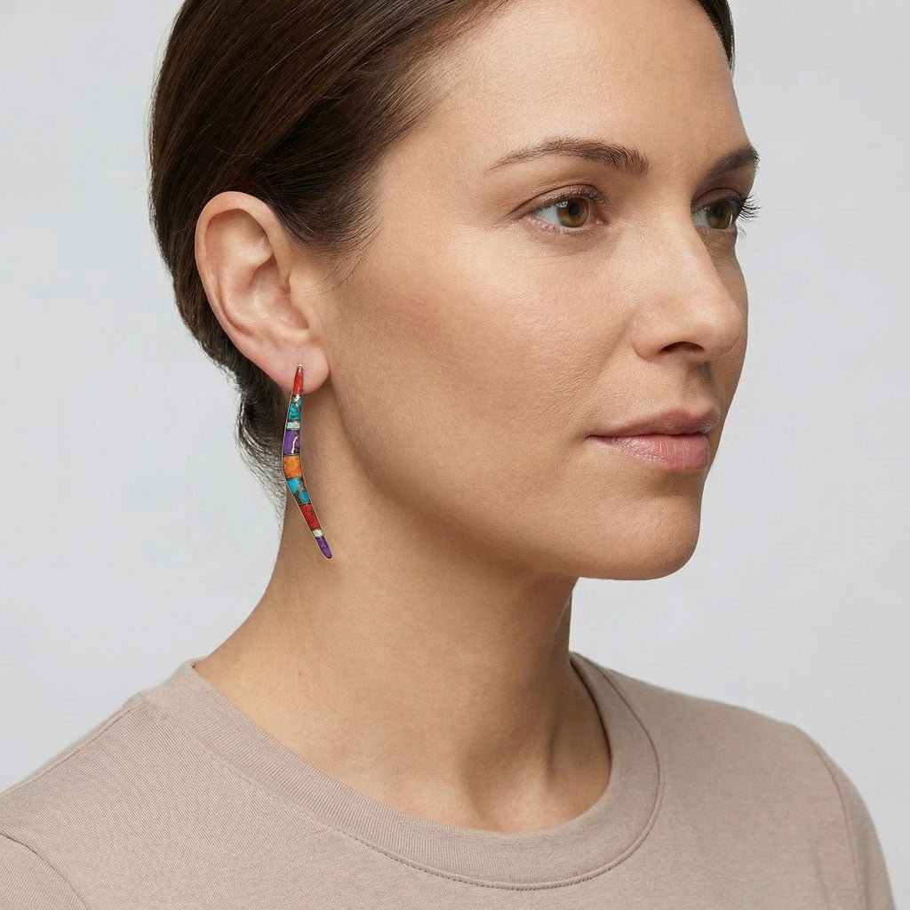Multicolor Earrings Sterling Silver E1441-C00