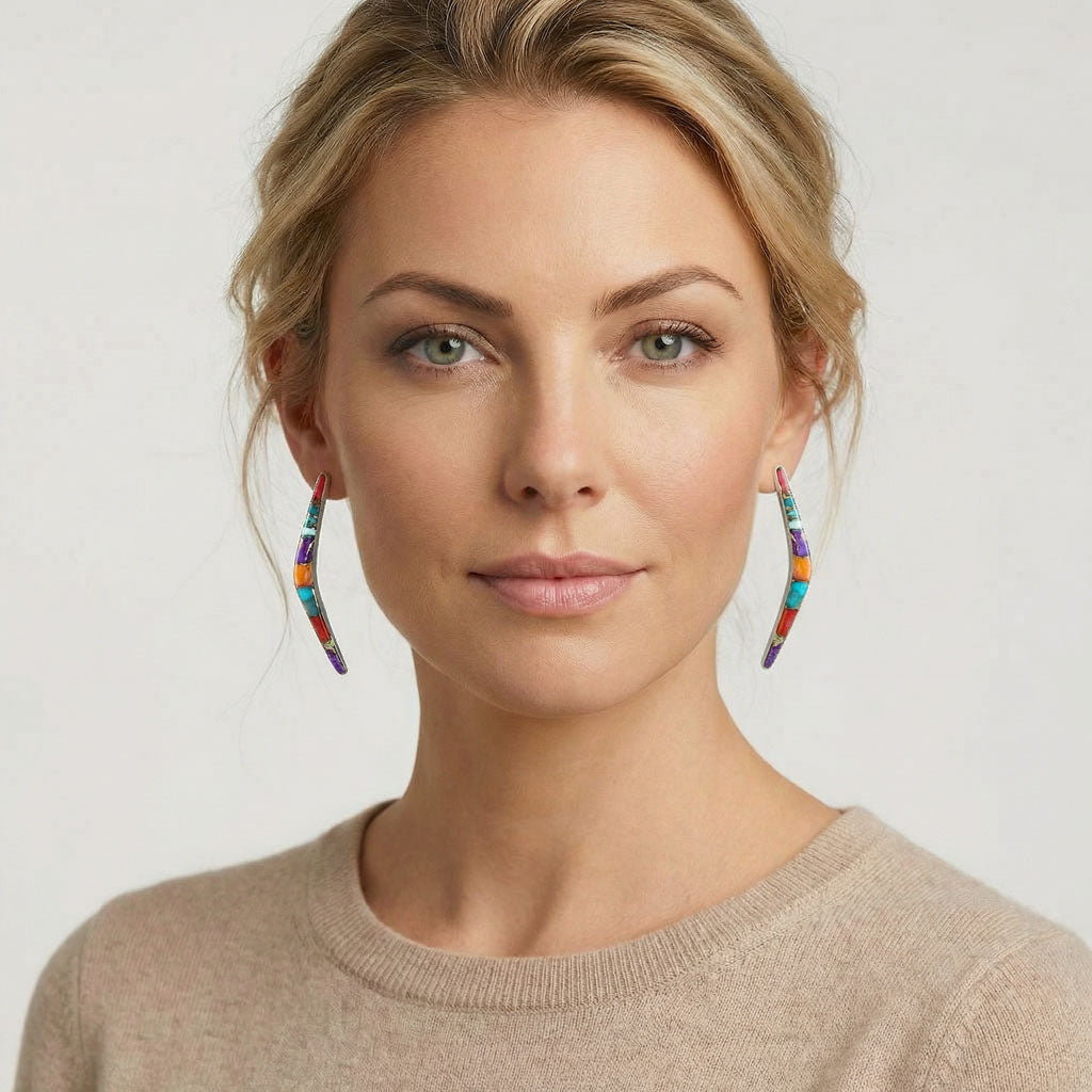 Multicolor Earrings Sterling Silver E1441-C00