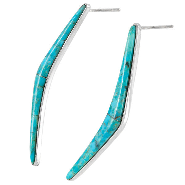 Turquoise Earrings Sterling Silver E1441-C75