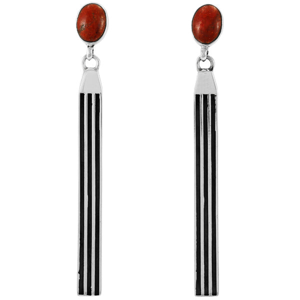 Coral Earrings Sterling Silver E1442-C74