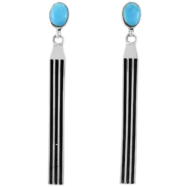 Turquoise Earrings Sterling Silver E1442-C75