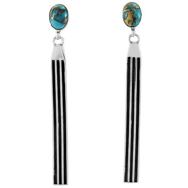 Matrix Turquoise Earrings Sterling Silver E1442-C84