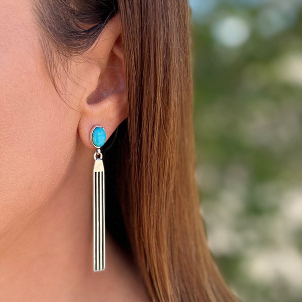 Turquoise Earrings Sterling Silver E1442-C75