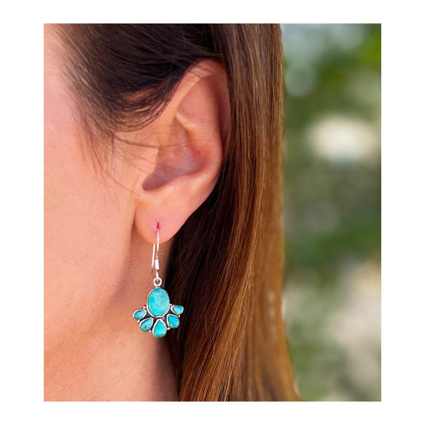Turquoise Earrings Sterling Silver E1443-C75